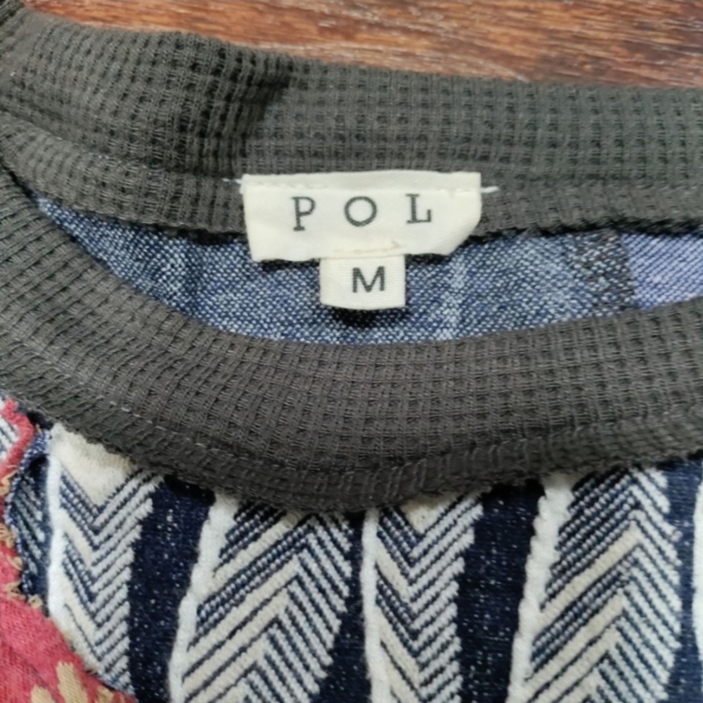 Pol Patchwork Waffle Knit Star Top - image 5